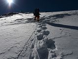 48 Climbing Sherpa Lal Singh Tamang Breaks Trail Up The Slope To The Rock Band On The Climb To Lhakpa Ri Summit 